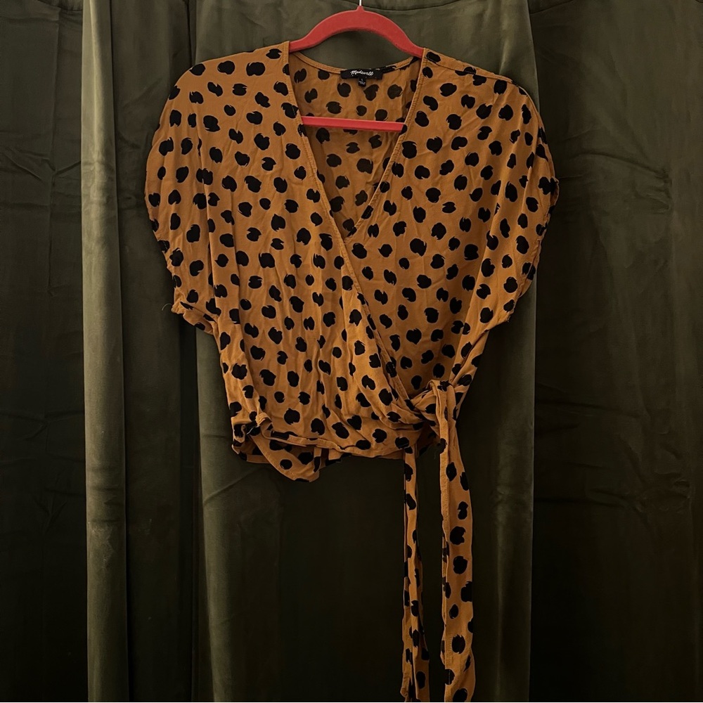 Madewell Tops Madewell Sash Tie Wrap Top In Painted Spots Size L